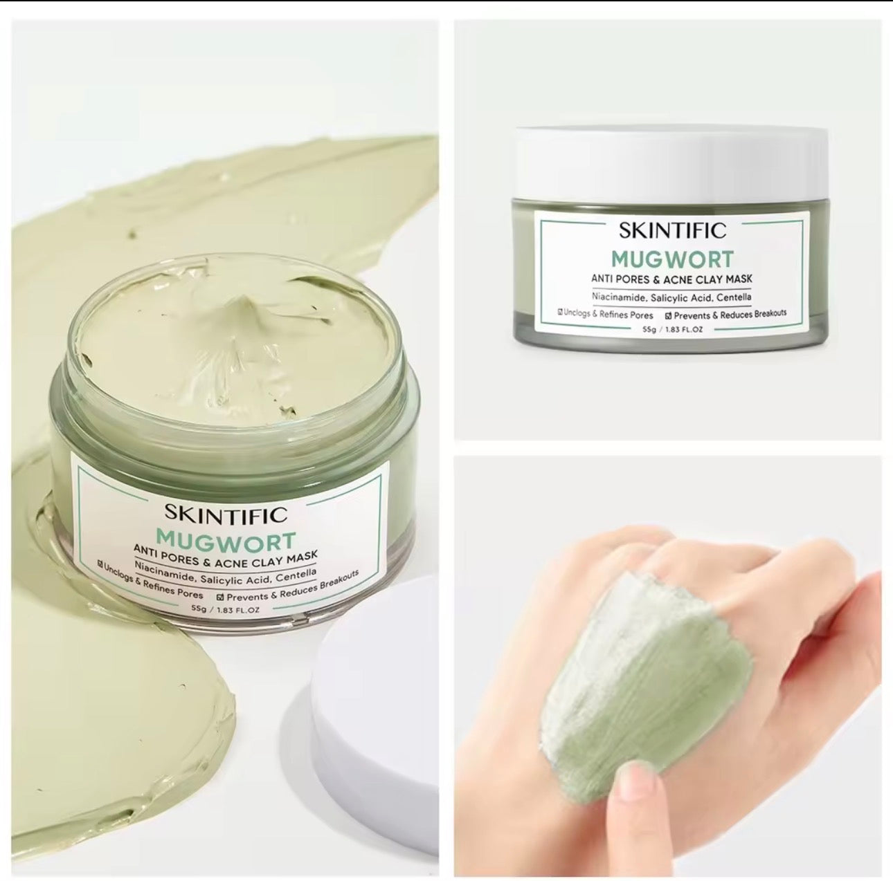 SKINTIFIC Mugwort Anti-Pores & Acne Clay Mask |55g