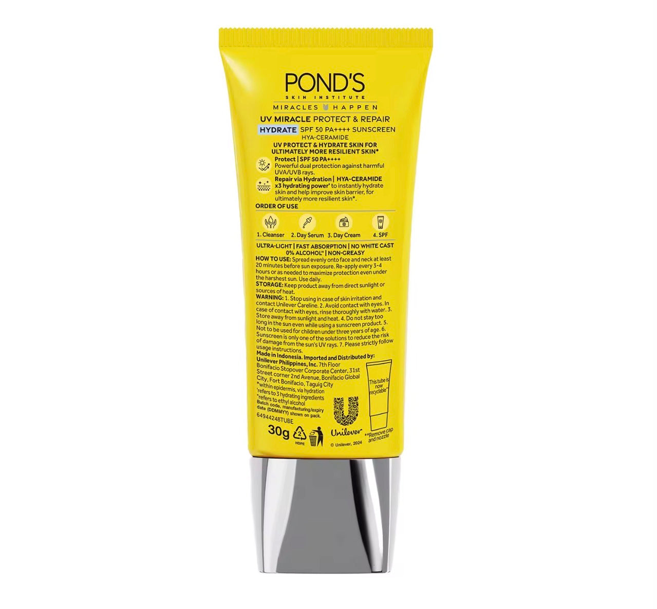 Ponds UV Miracle Protect & Repair HYDRATE Sunscreen SPF50+ PA++++ | 30g