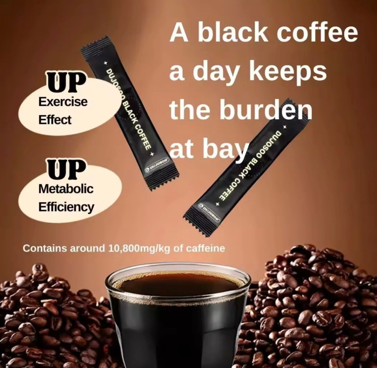 DUJOSOO Black Coffee Powder | 10sachets