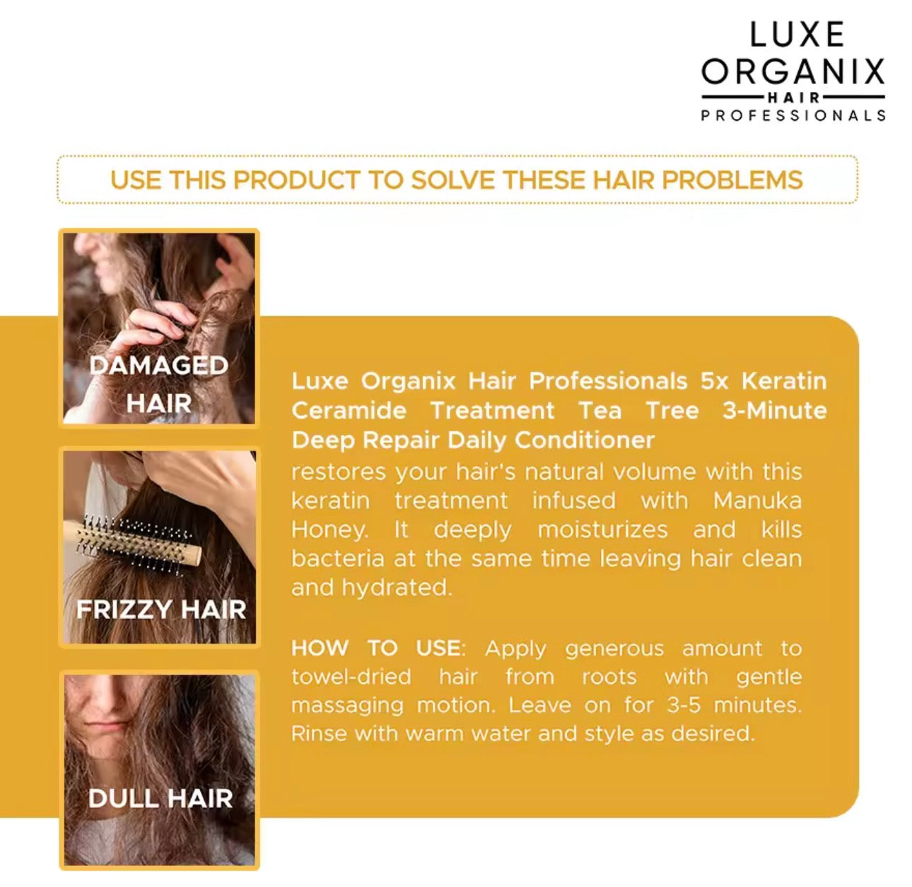 Luxe Organix Premium 5X Keratin Ceramide Treatment | 250mlx2
