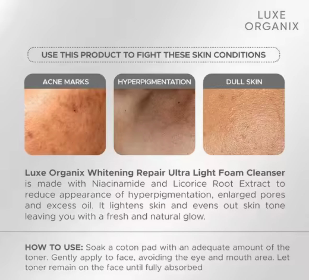 LUXE ORGANIX Whitening Repair Foam Cleanser 150ml