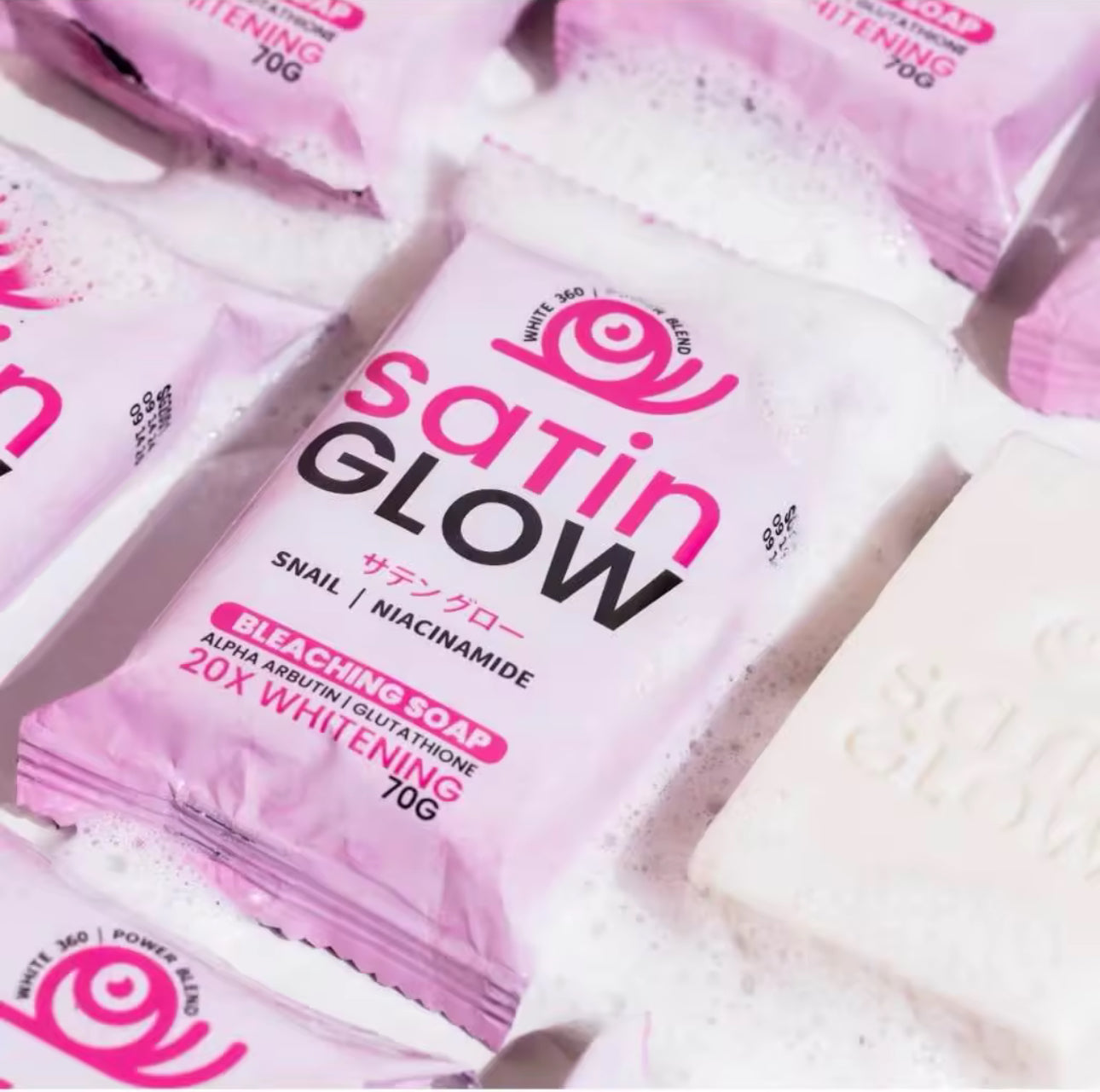 Satin Glow Whitening Bleaching soap 20X By SG Essential 70g