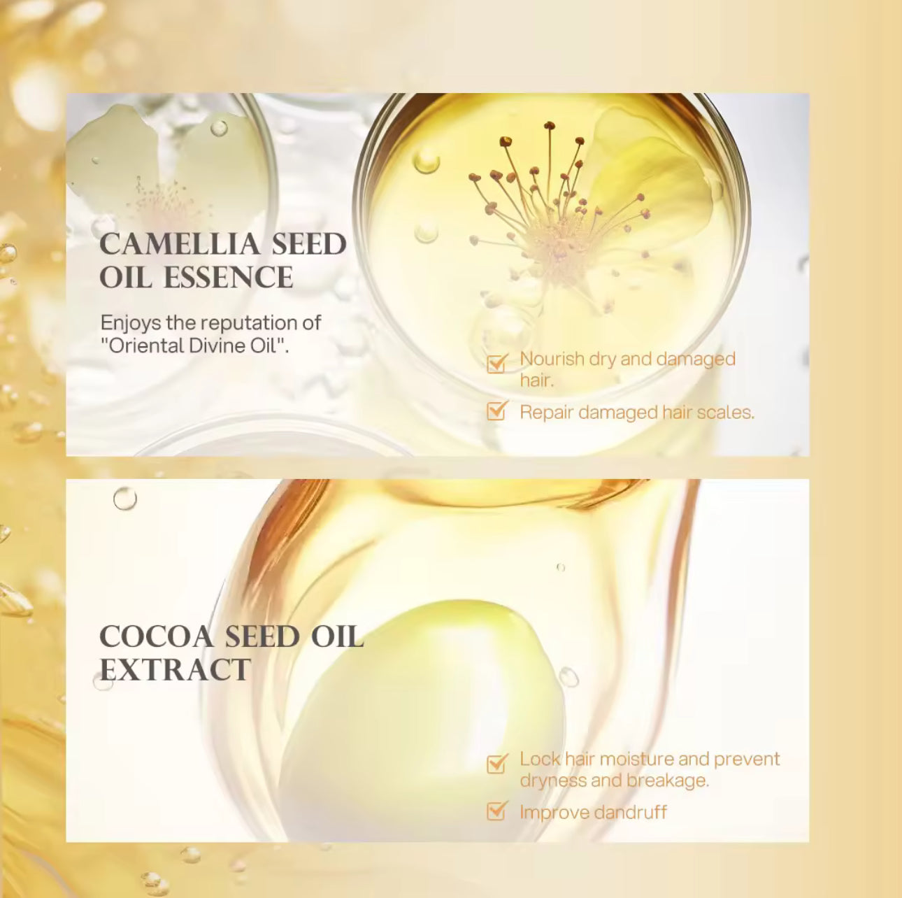 Bremod Premium Hair Serum Cocoa Butter Camellia Seed Oil Smooth Care Essential Oil 100ml