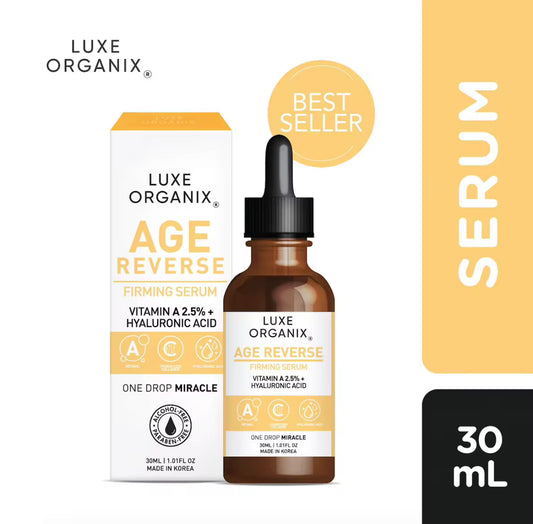LUXE ORGANIX Age Reverse Serum Vitamin A 2.5% | Hyaluronic| 30ml