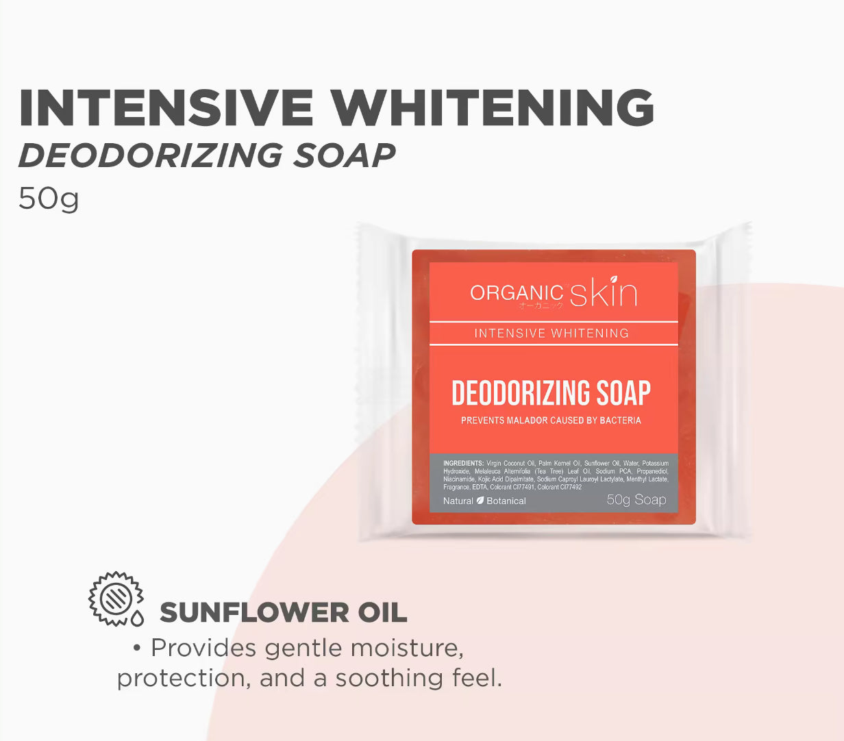 Organic Skin Intensive whitening Deodorizing soap 50g