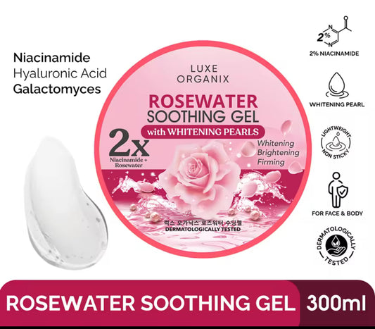 Luxe Organix Rosewater Soothing Gel with Whitening Pearls 300mL