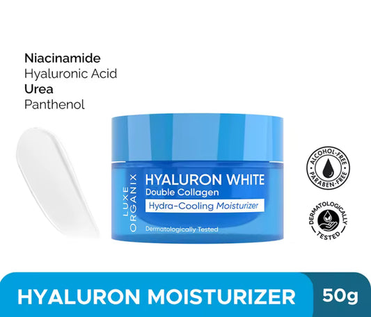 LUXE ORGANIX Hyaluron White Double Collagen Hydra-Cooling Moisturizer 50g