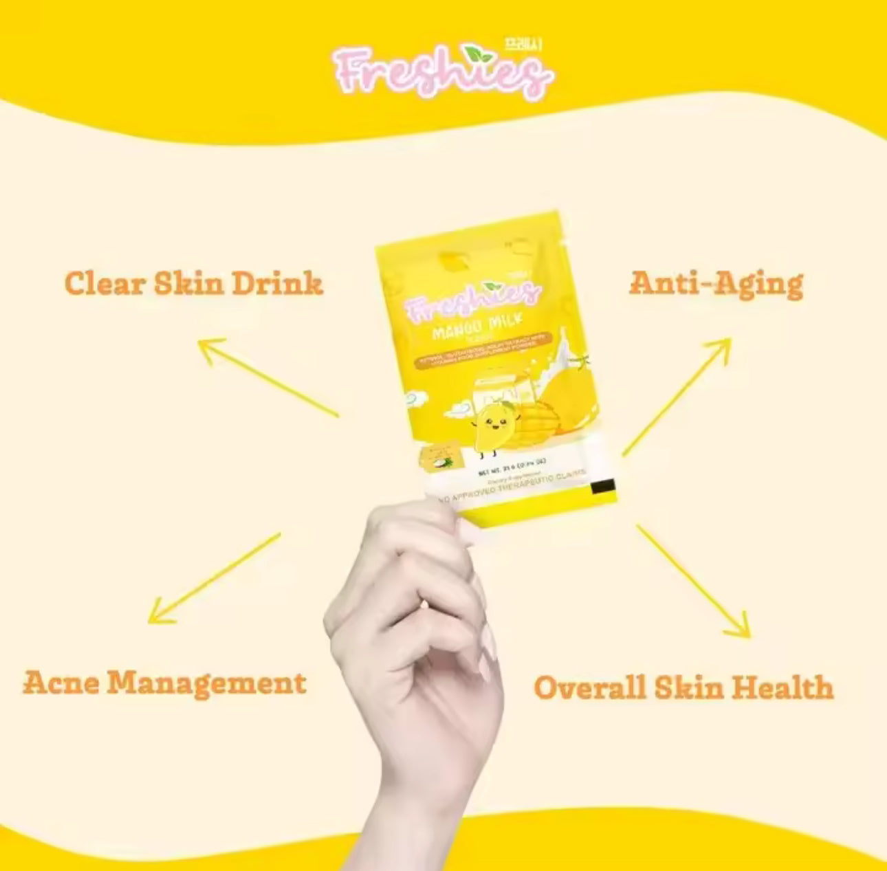FRESHIES Mango Milk Collagen Drink | 10 sachets x 21g