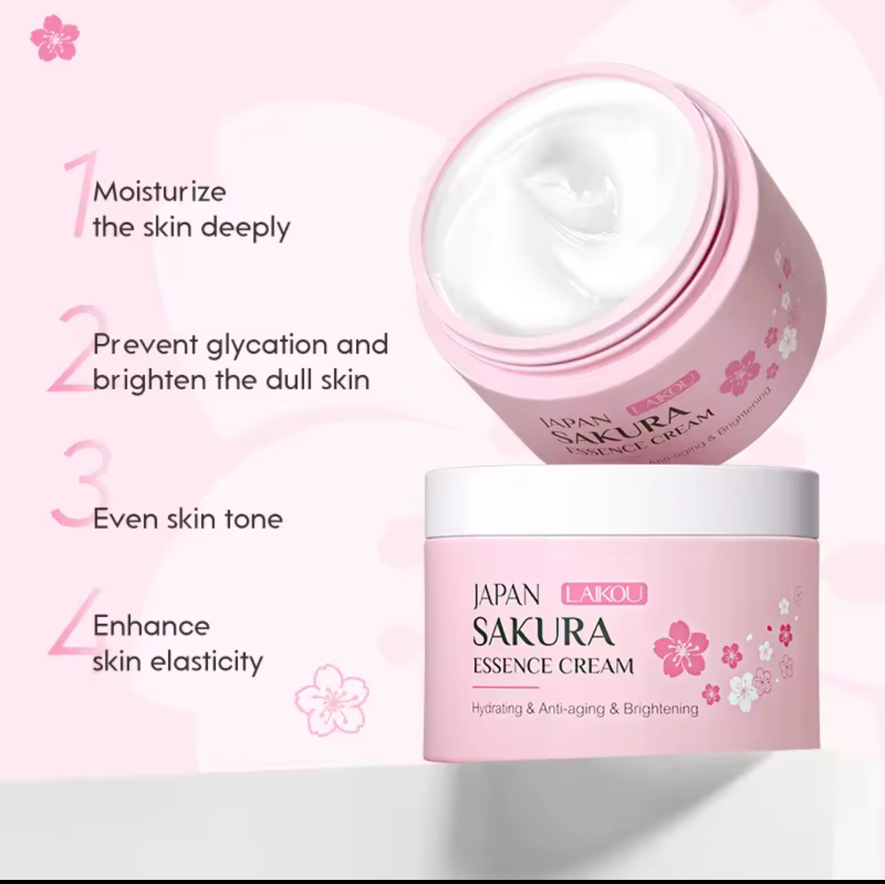 LAIKOU SAKURA Face Cream Smoothing Moisturizer Whitening Nourishing Oil Control Skin Care 25g