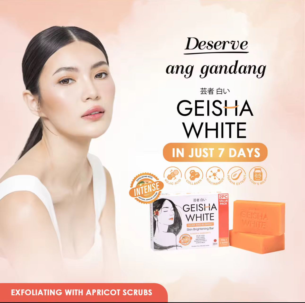 Geisha White Intense Exfoliating Kojic Bar 65gx2