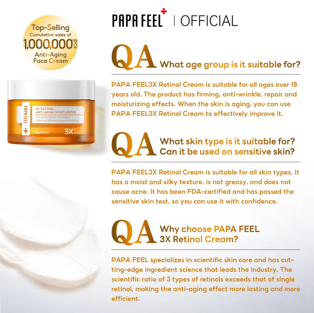 PAPA FEEL 3x Retinol Anti Aging Moisturizer 30g
