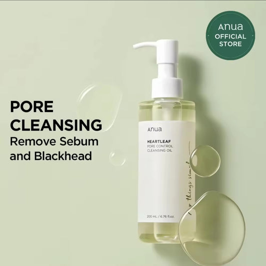 ANUA Heartleaf Pore Control Cleansing Oil Korean Facial Cleanser, Daily Makeup Blackheads Removal 200ml