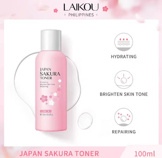 LAIKOU Japan Sakura Face Toner Brightening Moisturizing Oil Control Hydrating Fade Spots Skin Care 100ml