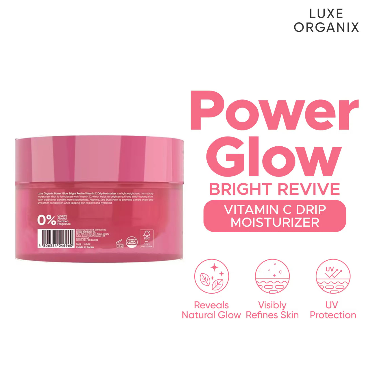 LUXE ORGANIX Power Glow Bright Revive Vitamin C Drip Moisturizer 50g