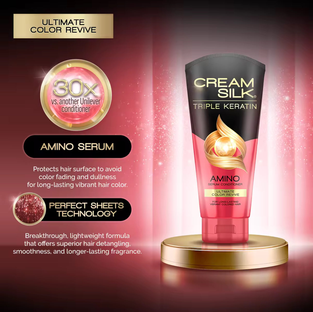 CreamSilk Triple Keratin Serum Conditioner Ultimate Color Revive 150ml