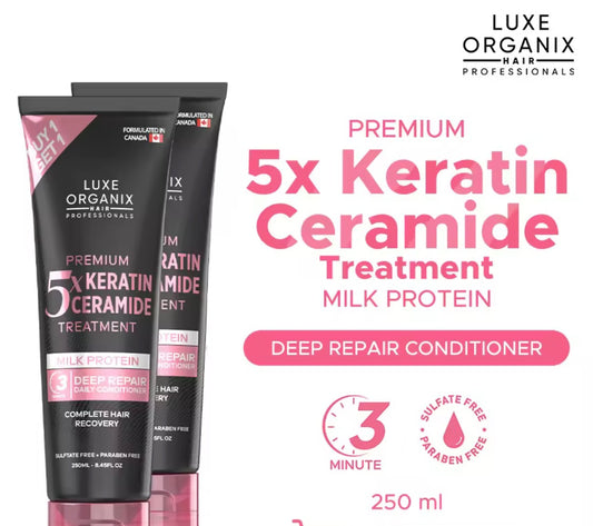 Luxe Organix Premium 5X Keratin Ceramide Treatment | 250mlx2