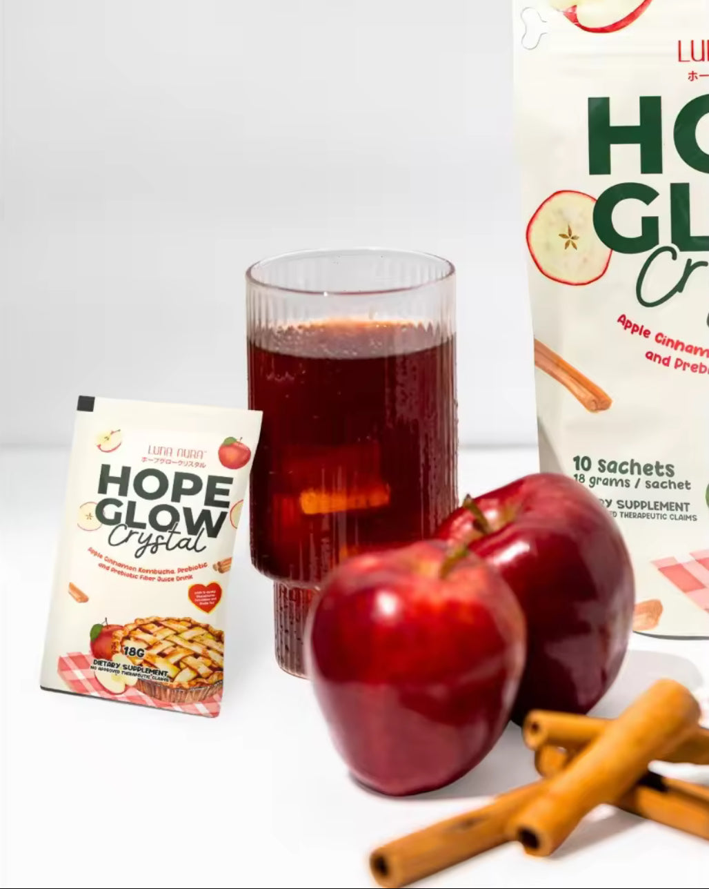 Hope Glow Crystal | Apple Cinnamon Flavor Juice Drink| LUNA AURA