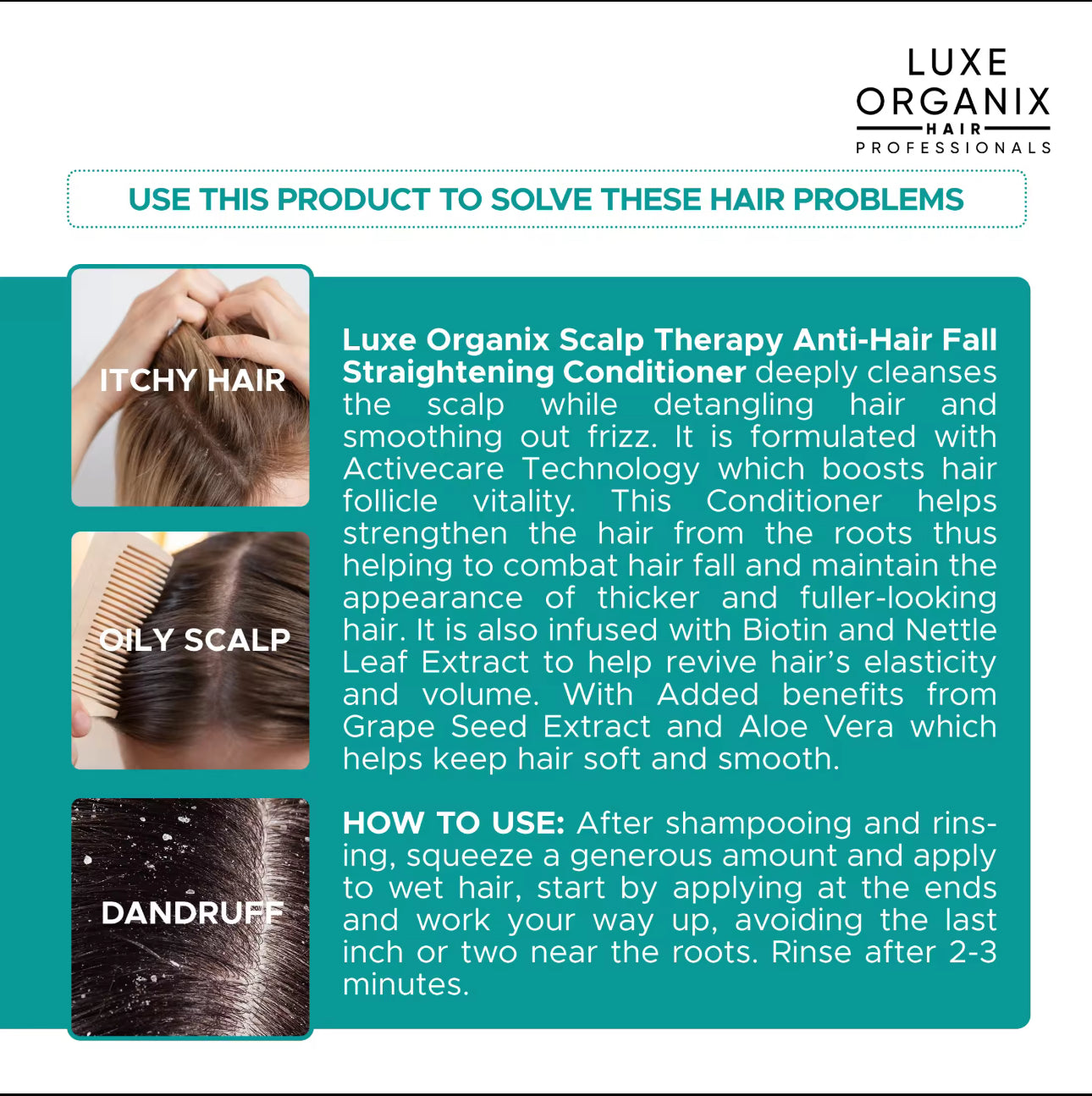 Luxe Organix Scalp Therapy Anti-Hair Fall  Gentle Clarifying Detox Shampoo 270ml
