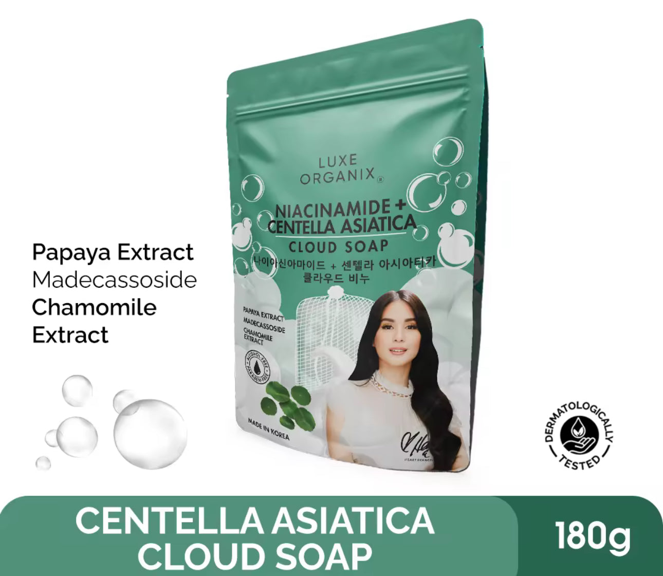 LUXE ORGANIX Niacinamide + Centella Asiatica Cloud Soap 180g