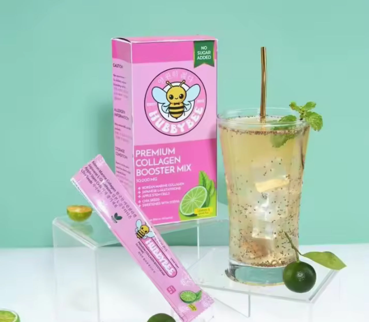 HUBBYBEE  PREMIUM COLLAGEN BOOSTER MIX | CALAMANSI & GREEN TEA FLAVOUR