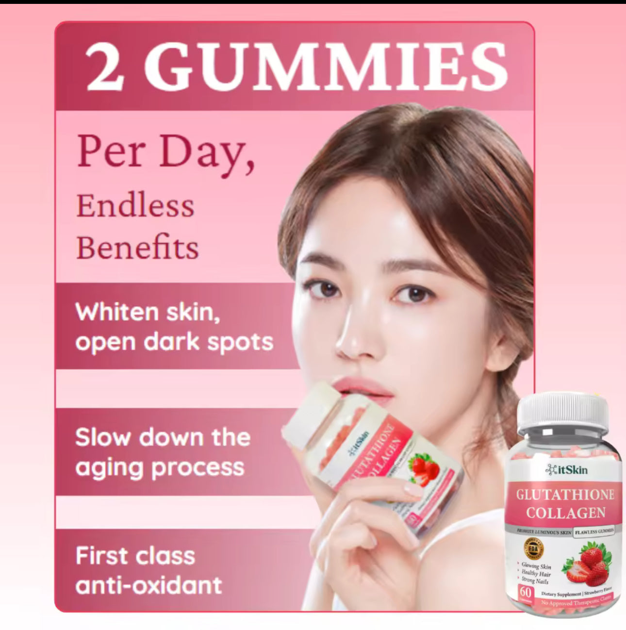 ITSKIN Glutathione Collagen Glow Gummies