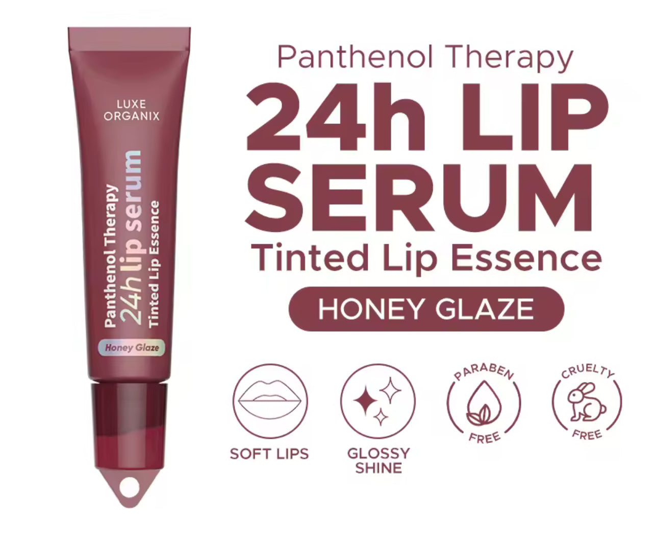 Luxe Organix Panthenol Therapy 24H Lip Serum Tinted Lip Essence 10g