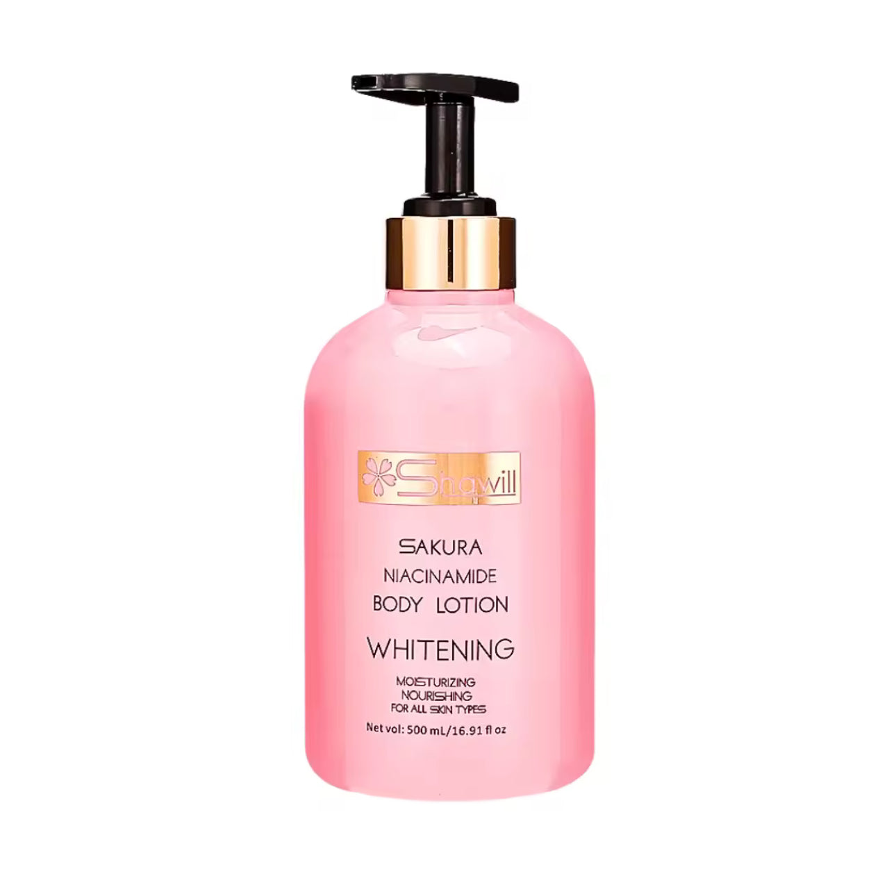 Shawill Sakura Niacinamide Body Lotion 500ml Whitening, Non-Sticky, Long-Lasting Fragrance & Deep Moisturizer