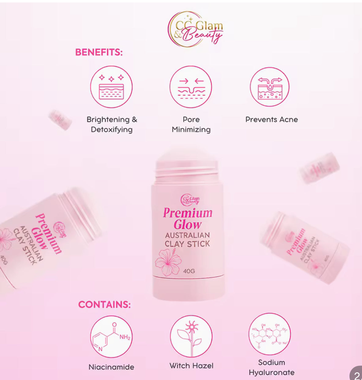 Premium Australian clay Mask by CC Glam & Beauty
