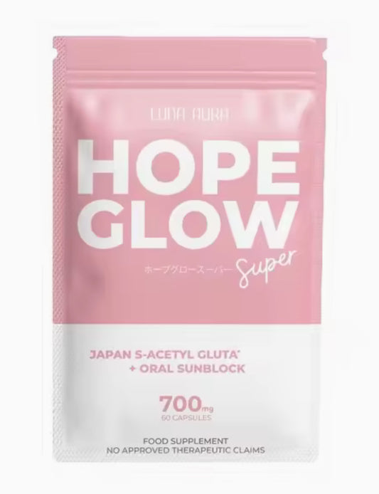 Luna Aura Hope Glow Super, Oral Sunblock + Japan S-Acetyl Glutathione, 700mg, 60 Capsules