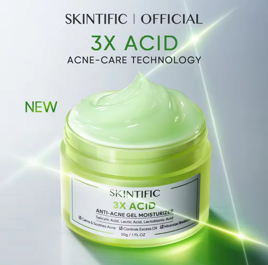 SKINTIFIC 3X ACID ANTI-ACNE Gel Moisturizer Acne Cream moisturiser 30g with Salicylic Acid