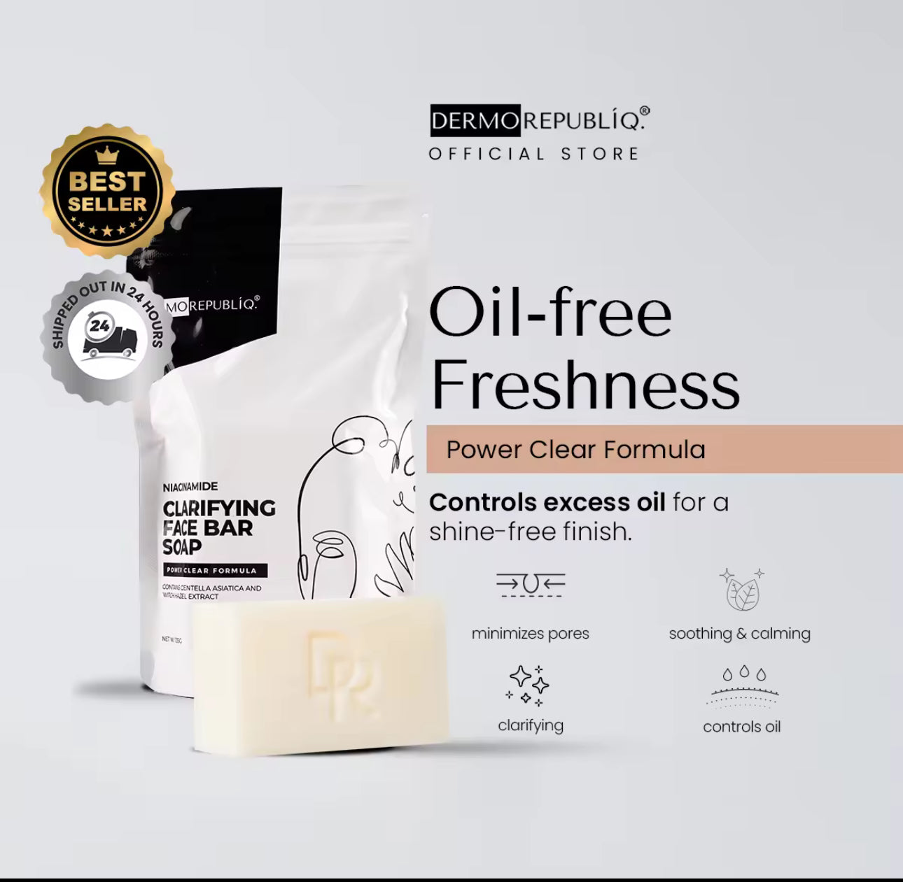 Dermorepubliq Niacinamide Clarifying Face Bar Soap - 100 G