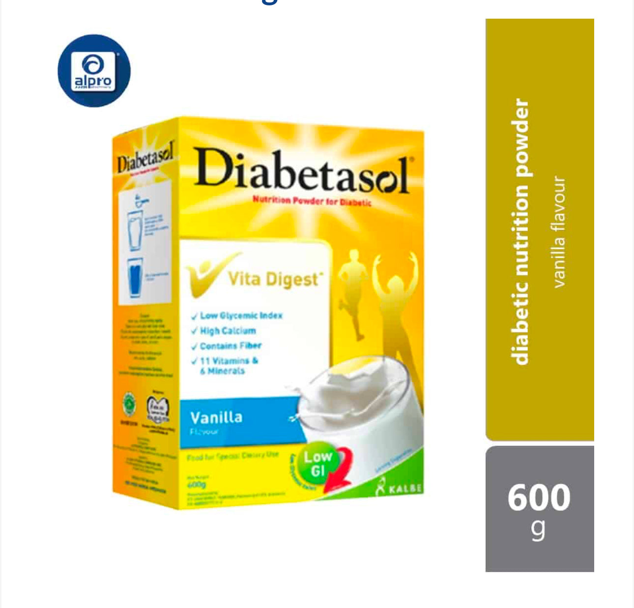 DIABETASOL Diabetic Meal Replacement Nutrition Milk Powder Vanilla Flavour