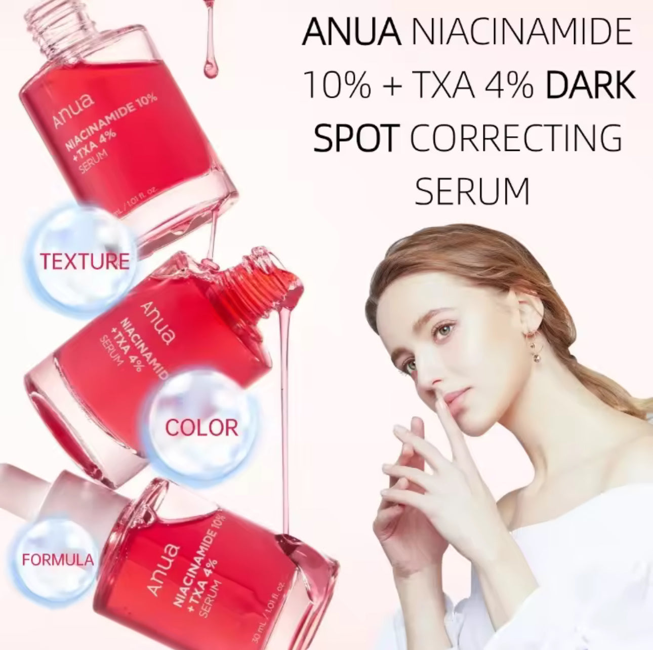 Anua Niacinamide 10% + TXA 4% Dark Spot Serum Melasma Sunspots Acne Scars Remover 30 ml