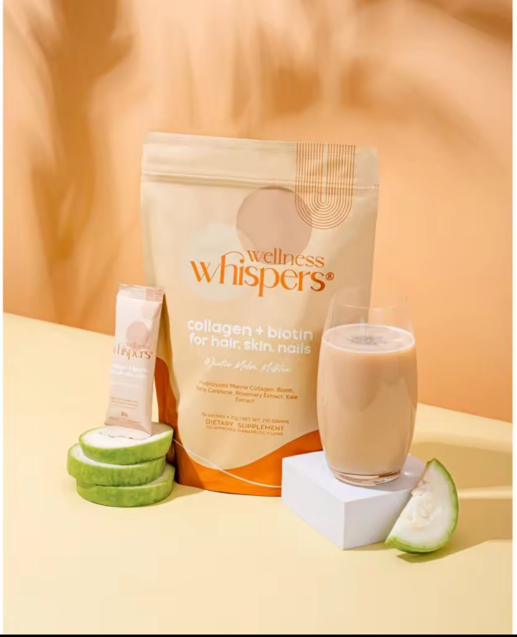 Wellness Whispers | Collagen+Biotin for hair, skin, nails | Winter melon milktea