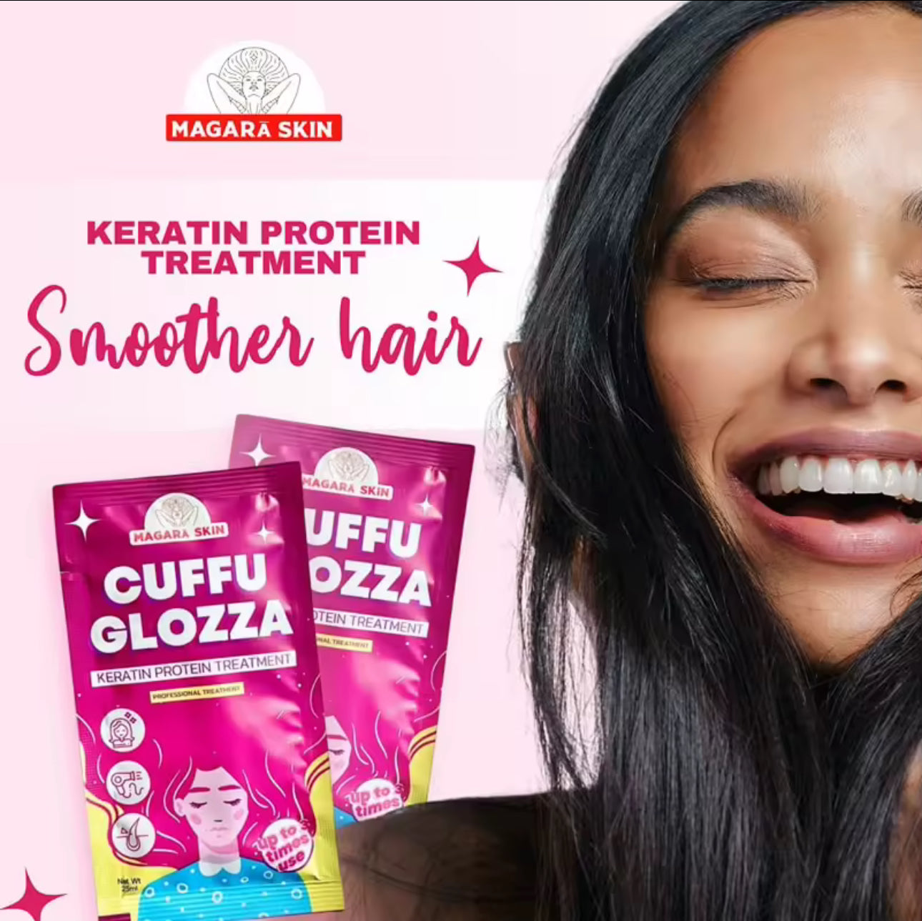Cuffu Glozza Sachet Keratin Protein Hair Treatment | Magara Skin | 1box= 5pcs