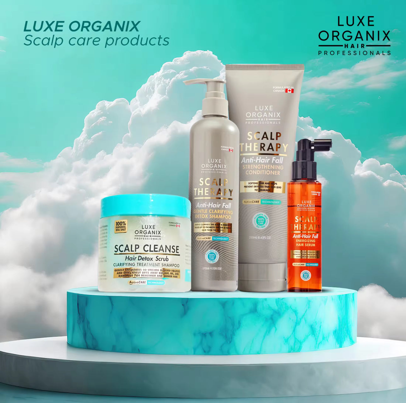 Luxe Organix Scalp Therapy Anti-Hair Fall  Gentle Clarifying Detox Shampoo 270ml