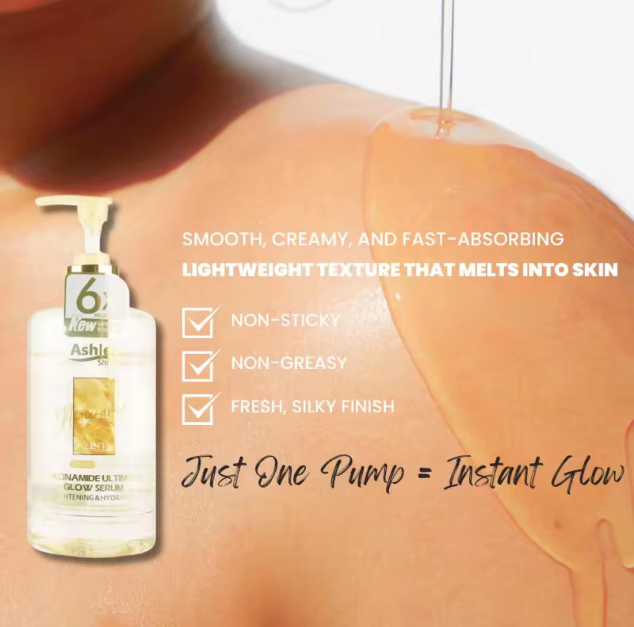 Ashley Shine NIACINAMIDE Pure Serum Face and Body Moisturizes Whitening Skin 520ml