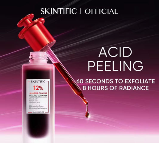 SKINTIFIC 12% AHA BHA PHA LHA Peeling Solution Serum 30ml