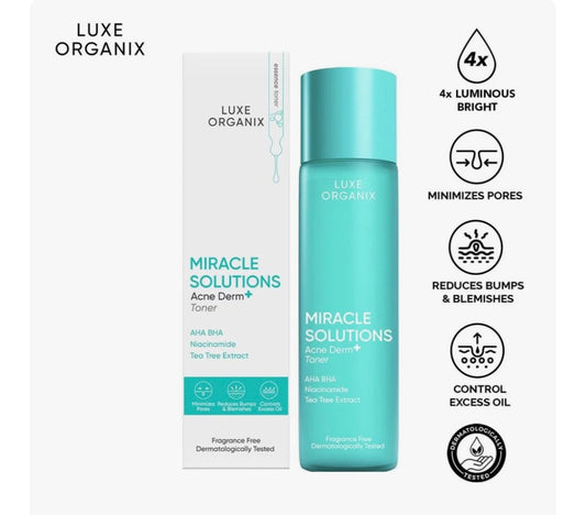 Luxe Organix
Miracle Solutions Acne Derm+ Toner 150ml