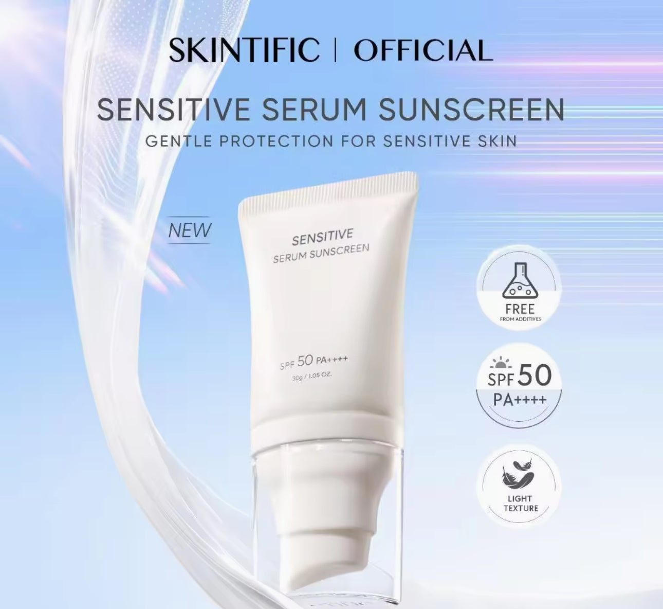 SKINTIFIC Sensitive Serum Sunscreen SPF 50 PA++++ | 30g