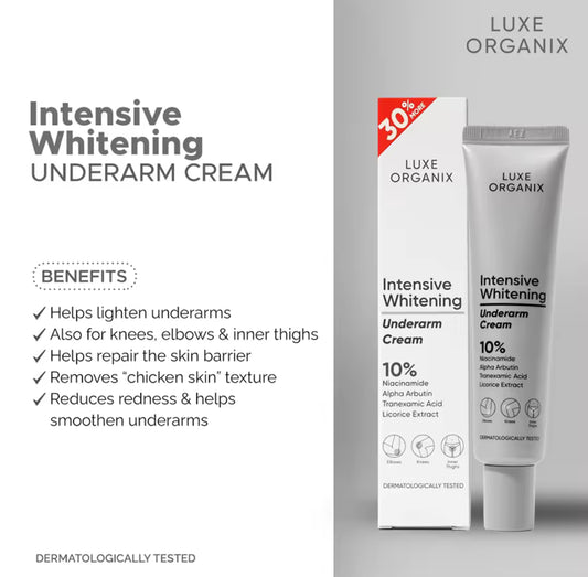Luxe Organix Intensive Whitening Underarm Cream 10% Niacinamide 40g
