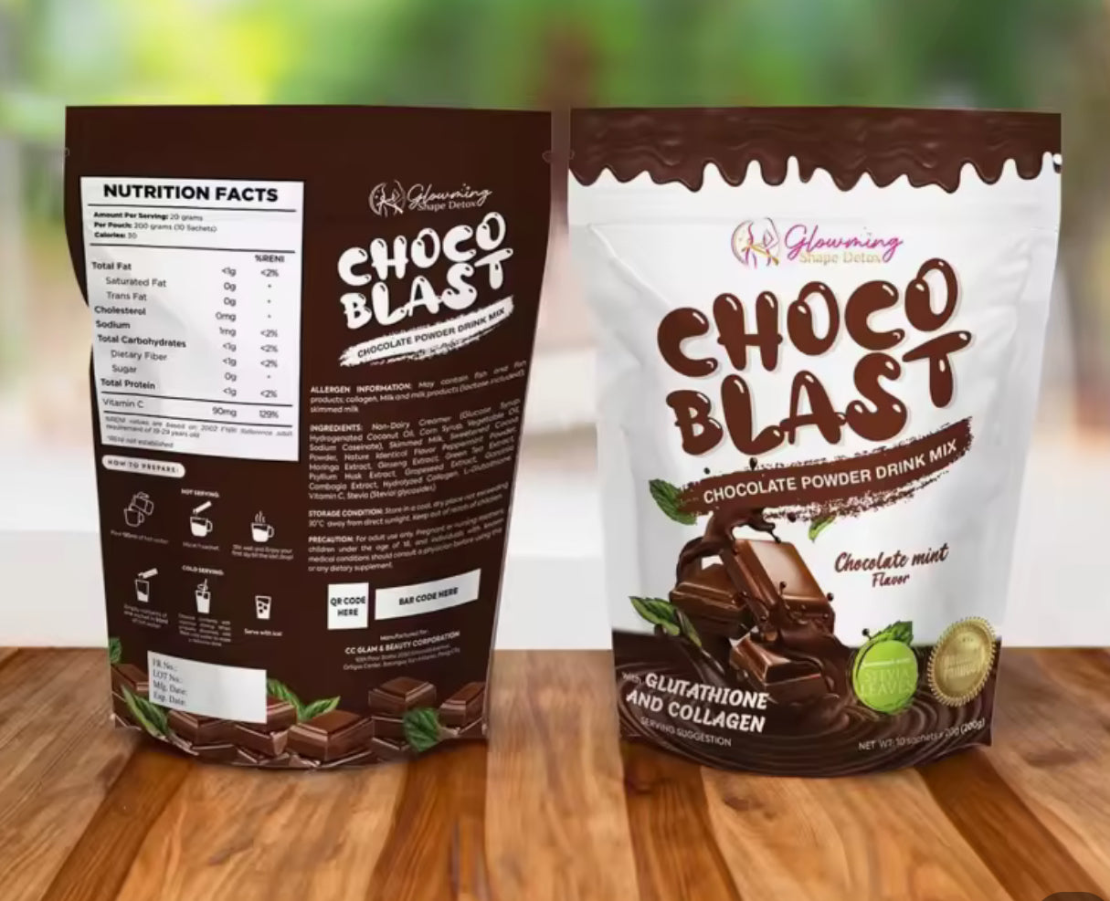 Growming Shape Slimming Choco BLAST Detox Cris Cosmetics 10sachet