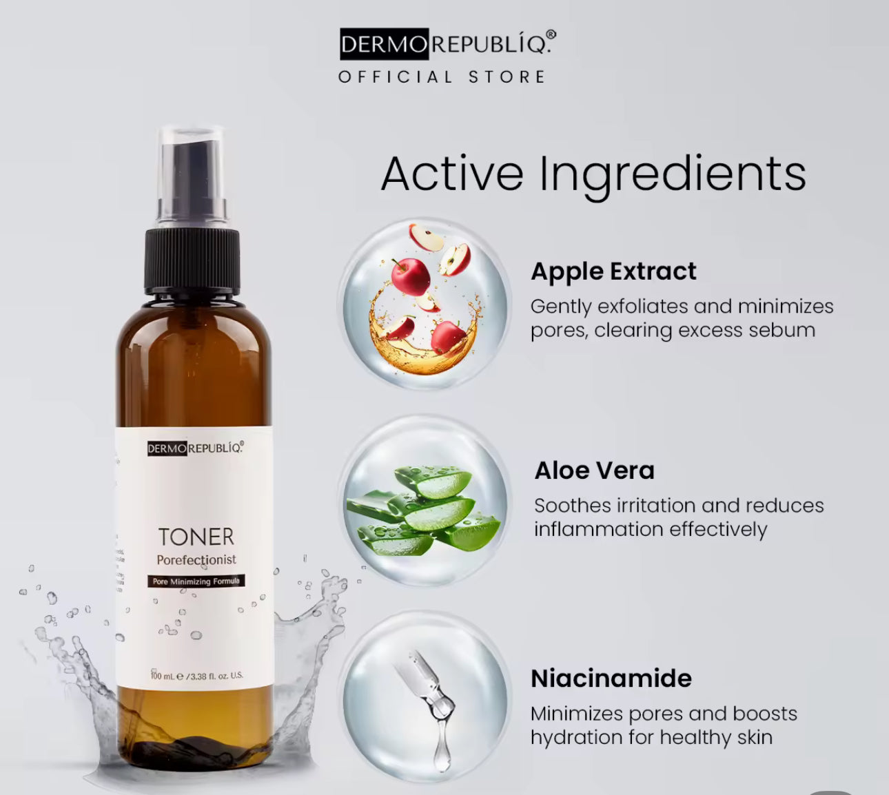 Dermorepubliq Porefectionist Pore Minimizing Toner with Apple Extracts and Niacinamide | 100ml