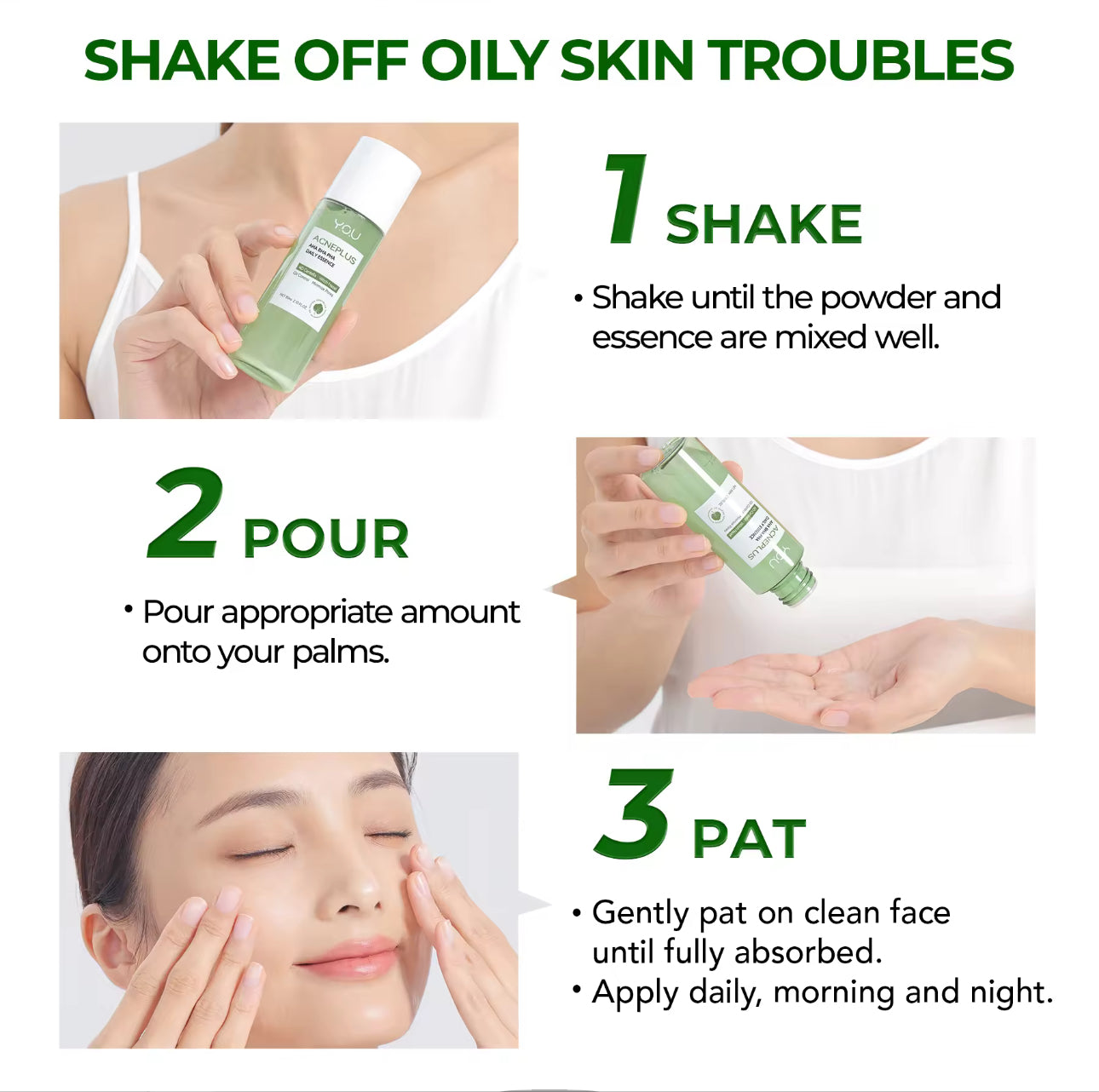 Y.O.U AcnePlus AHA BHA PHA Daily Essence | Minimize Pores | Hydrates & Moisturizes Skin 80ml