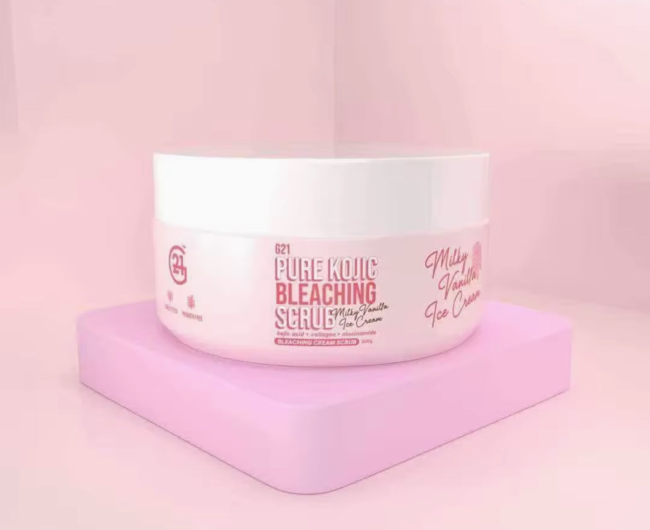 G21 Pure Kojic Bleaching Cream Scrub | Milky Vanilla Ice Cream| 300g