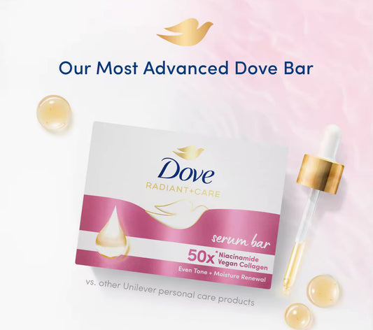 Dove Radiant + Care Serum Bar 50x Niacinamide and Vegan Collagen 90gx3pcs