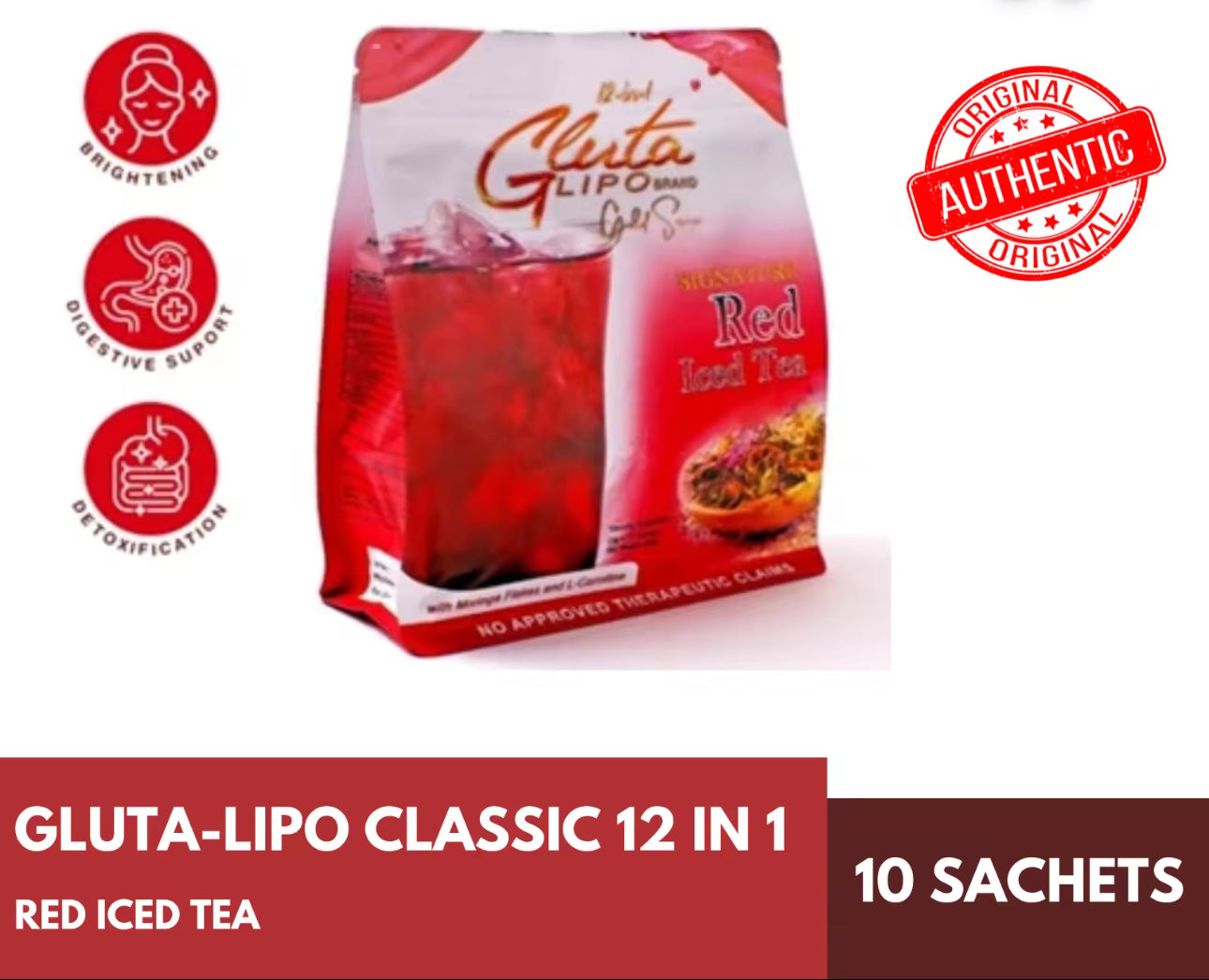 Gluta Lipo 12n1 Gold Series Signature  Red Iced Tea| 25gx10sachets