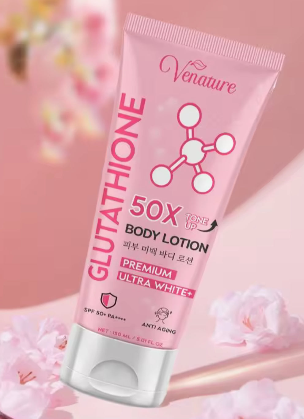 Venature Glutathione 50X Body Lotion Premium Ultra White SPf50+ PA+++ 150ml