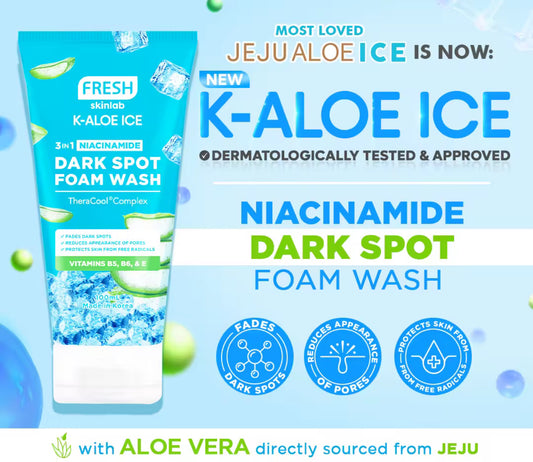 Fresh Skinlab 98% Jeju Aloe Ice Foam Wash Cooling and Soothing 100ml
