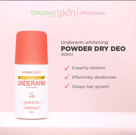 Organic Skin Japan Intensive Whitening Underarm Powder Dry Deodorant Under Arm Deo Roll on (40ml)